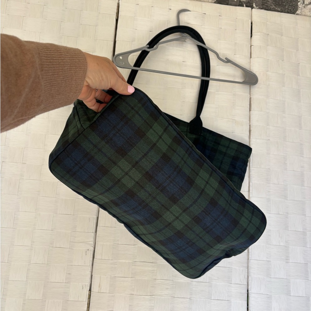 GAP Green and Blue Plaid Tote - Picture 5 of 9